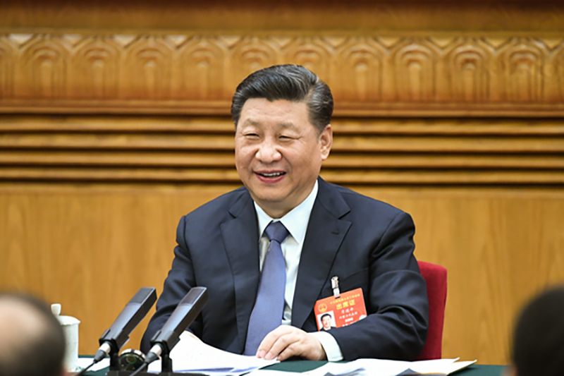 2019年3月5日，習(xí)近平總書記參加十三屆全國(guó)人大二次會(huì)議內(nèi)蒙古代表團(tuán)的審議。